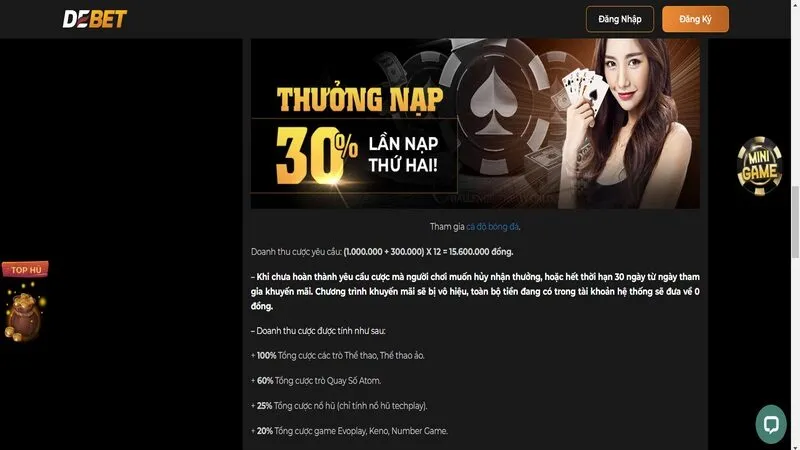 Lưu &yacute; cần nhớ khi tham gia c&aacute;c sự kiện ưu đ&atilde;i tại Debet&nbsp;