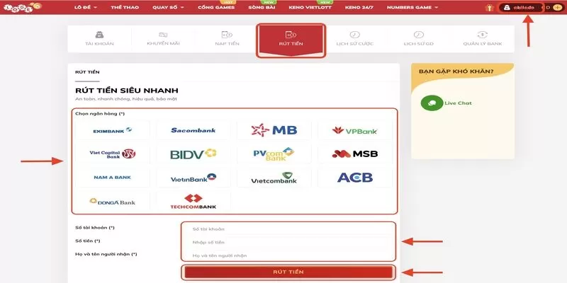 R&uacute;t tiền si&ecirc;u nhanh - Si&ecirc;u dễ